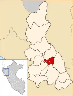 Location of Hualgayoc in the Hualgayoc Province