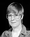 Image 84Lois McMaster Bujold with pixie cut and denim western shirt, 1996 (from 1990s in fashion)