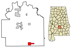 Location of Fort Deposit in Lowndes County, Alabama.