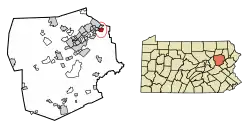 Location of Dupont in Luzerne County, Pennsylvania.