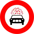 No vehicles carrying explosives