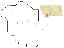 Location of Ennis, Montana