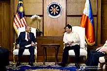 Image 31Philippine President Duterte in a meeting with Mahathir in the Malacanang Palace in 2019 (from History of Malaysia)