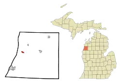 Location of Onekama, Michigan