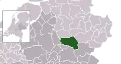 Highlighted position of Lochem in a municipal map of Gelderland