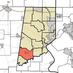 Location of Clay Township in Dearborn County