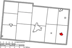 Location of Mechanicsburg in Champaign County