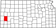 Map of Kansas highlighting Kearny County