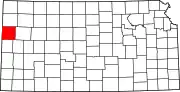Map of Kansas highlighting Wallace County