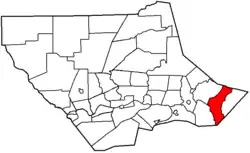 Map of Lycoming County, Pennsylvania highlighting Franklin Township