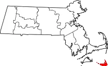 Location of Nantucket within Massachusetts