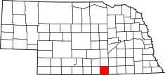 Map of Nebraska highlighting Webster County