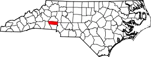 Map of North Carolina highlighting Lincoln County