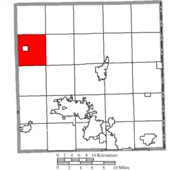 Location of Farmington Township in Trumbull County