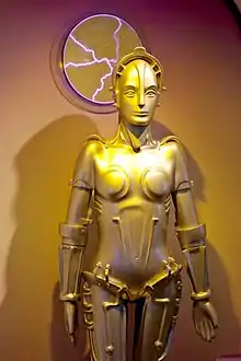 A replica of a feminine humanoid robot.