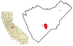 Location in Mariposa County and the state of California