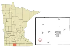 Location of Dunnell, Minnesota