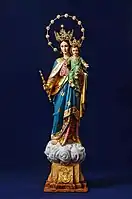 Venerated Marian statue in Don Bosco, Parañaque, Philippines. It was restored and crowned in 2022.