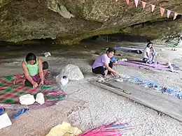 Mat weaving taught at Saob Cave in Basey, Samar