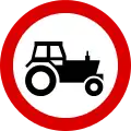 No entry for power-driven agricultural vehicles (Tractors)
