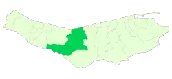 Location of Nur County in Mazandaran province