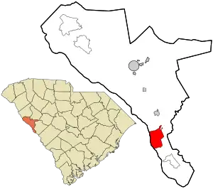 Location in McCormick County and the state of South Carolina.