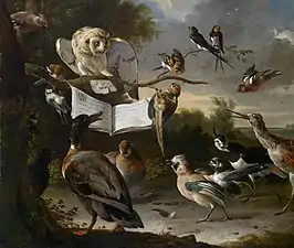 Concert of Birds (1670), oil on canvas, 84 x 99&nbsp;cm., private collection