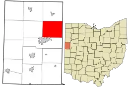 Location in Mercer County and the state of Ohio.