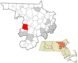 Location of Stow in Middlesex County, Massachusetts