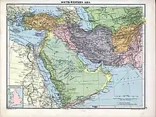 Image 26British ruled Mesopotamia in pink (from History of Iraq)