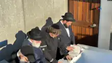 Javier Milei praying in the grave of Menachem Mendel Schneerson in Queens, New York City