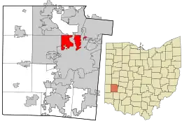 Location in Montgomery County and the state of Ohio.