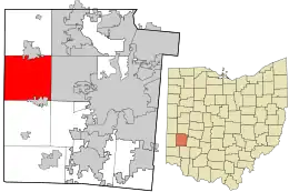 Location in Montgomery County and the state of Ohio.