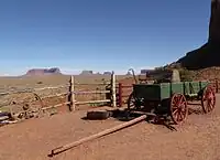Horse-drawn wagons at Goulding's Lodge