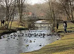 Poznań has many parks. Scene at Sołacki Park.