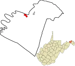 Location in Morgan County and the state of West Virginia.