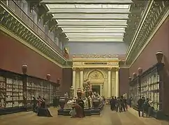 Entrance to a section of the Musée Napoléon&nbsp;III from the salle des séances, then a double-height space