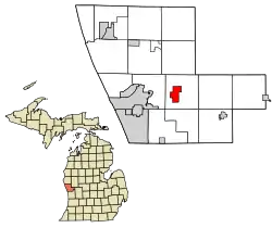 Location of Wolf Lake, Michigan