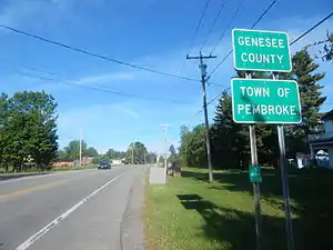 Route 5 entering the town of Pembroke