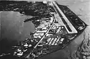 Aerial view of Sangley Point and Cavite City (c. 1964)on Cavite Peninsula in Manila Bay