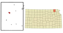 Location within Nemaha County and Kansas