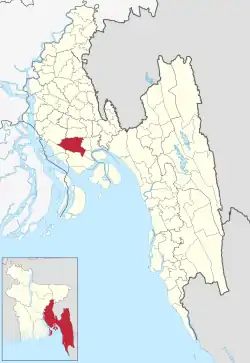 Location of Noakhali Sadar