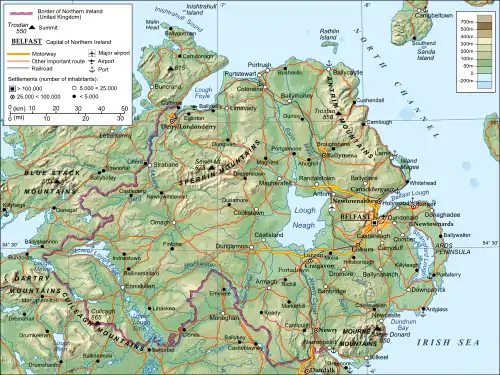 Image 4A relief map of Northern Ireland