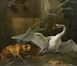 Swan Attacked by a Dog, (1745), 177.8 x 208.3&nbsp;cm., North Carolina Museum of Art