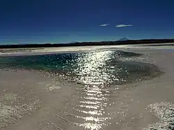 Photo of water surface with reflected sunlight