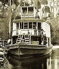 Image 18An 1890s photo of the tourist steamer Okahumke'e on the Ocklawaha River, with black guitarists on board (from Origins of the blues)