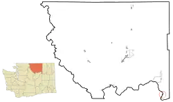 Location of Elmer City, Washington