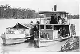 Image 4The Paddle Steamer P. S. Sapphire on the Murray River with a barge. (from Transport in South Australia)