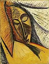 Pablo Picasso, 1907, Head of a Sleeping Woman (Study for Nude with Drapery), oil on canvas, 61.4 x 47.6 cm, The Museum of Modern Art, New York