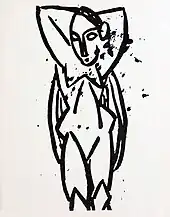 Pablo Picasso, 1907, Nu aux bras levés (Nude)